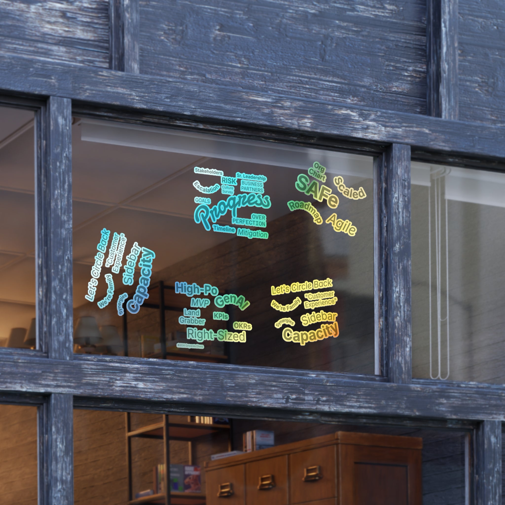 Corporate Phrases We Love to Hear™ - 5 - Pack Sticker Sheet Set (Office Humor)