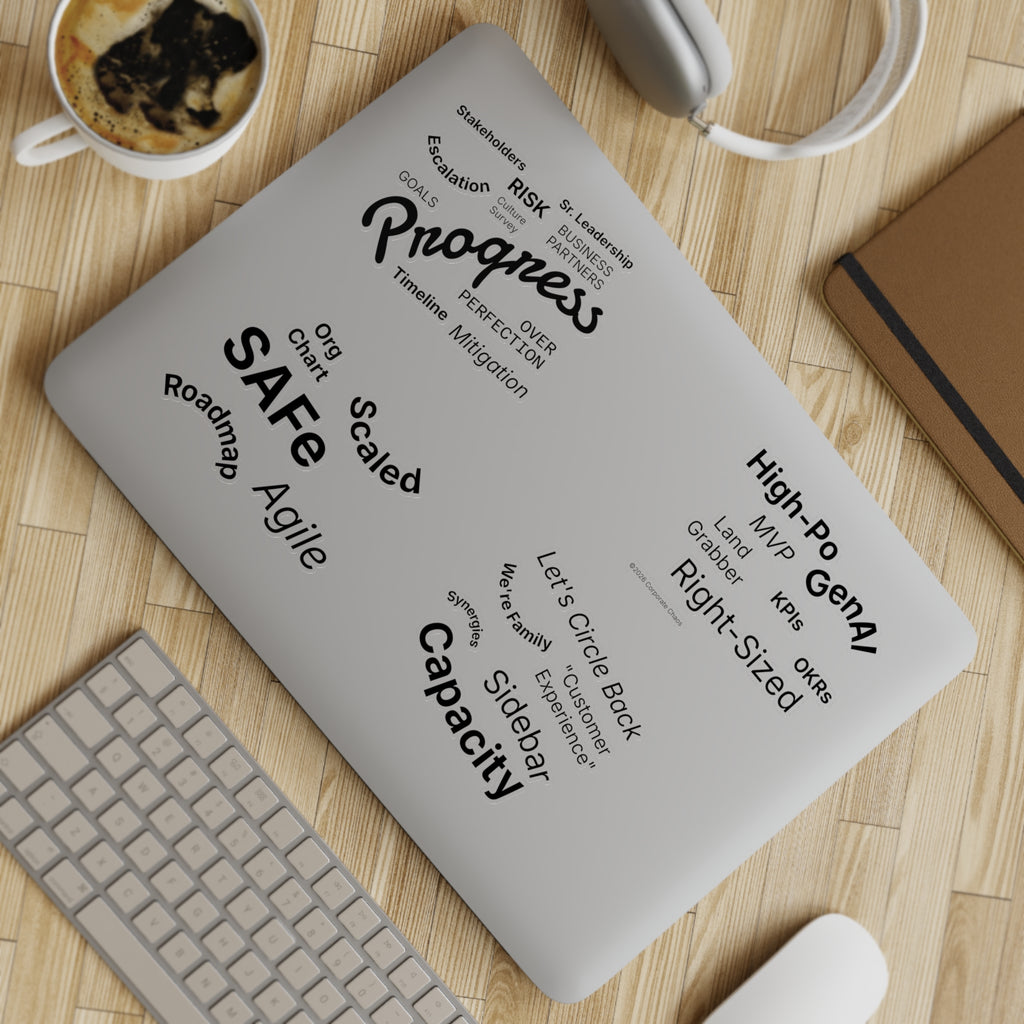 Corporate Phrases We Love to Hear™ - 5 - Pack Sticker Sheet Set (Office Humor)