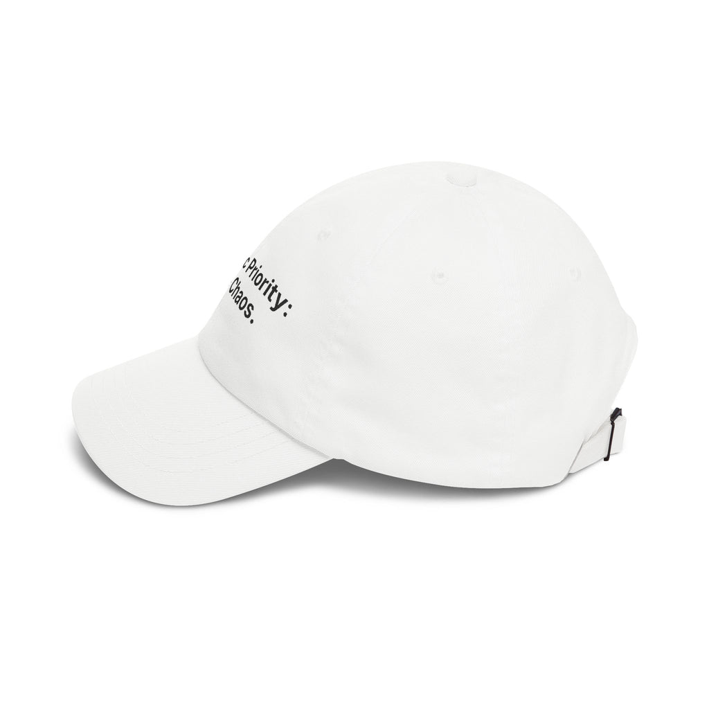 Strategic Priority: Scale Chaos. | Classic Dad Cap (White)